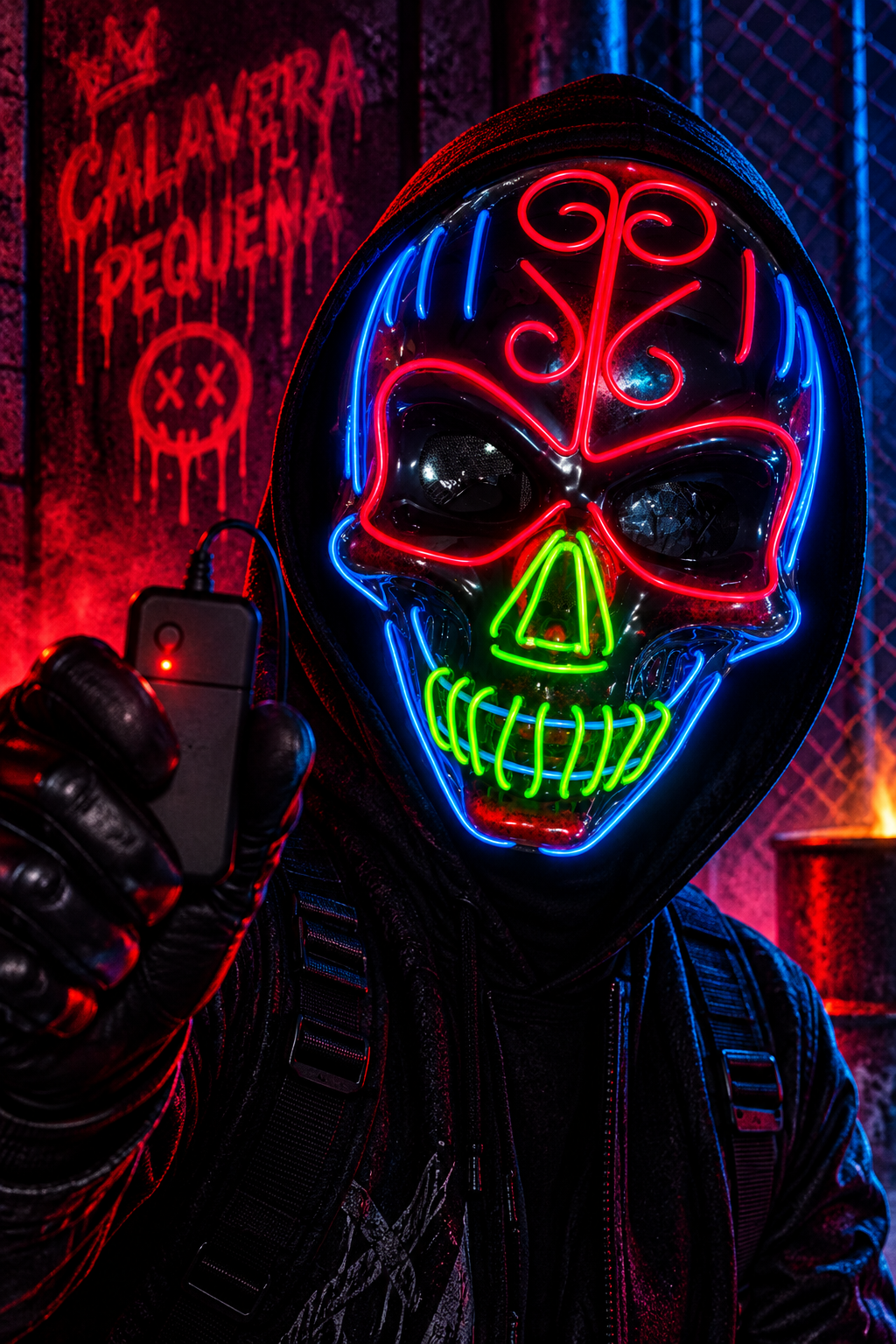 Máscara LED Neón con Control Remoto | Halloween, Disfraces y Fiestas