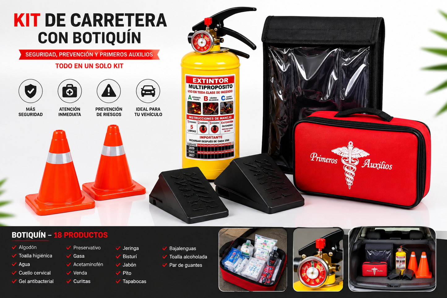 Kit de carretera + Botiquin 18 Pro