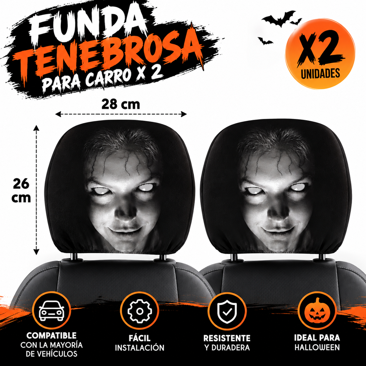 Fundas Tenebrosas Para Carro X2 – Halloween