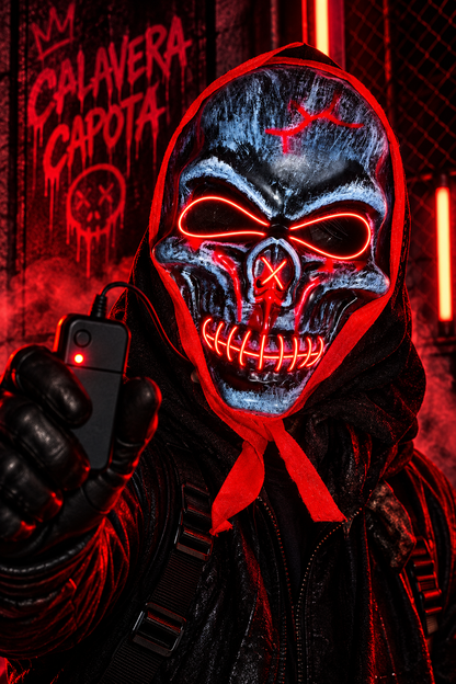 Máscara LED Neón con Control Remoto | Halloween, Disfraces y Fiestas
