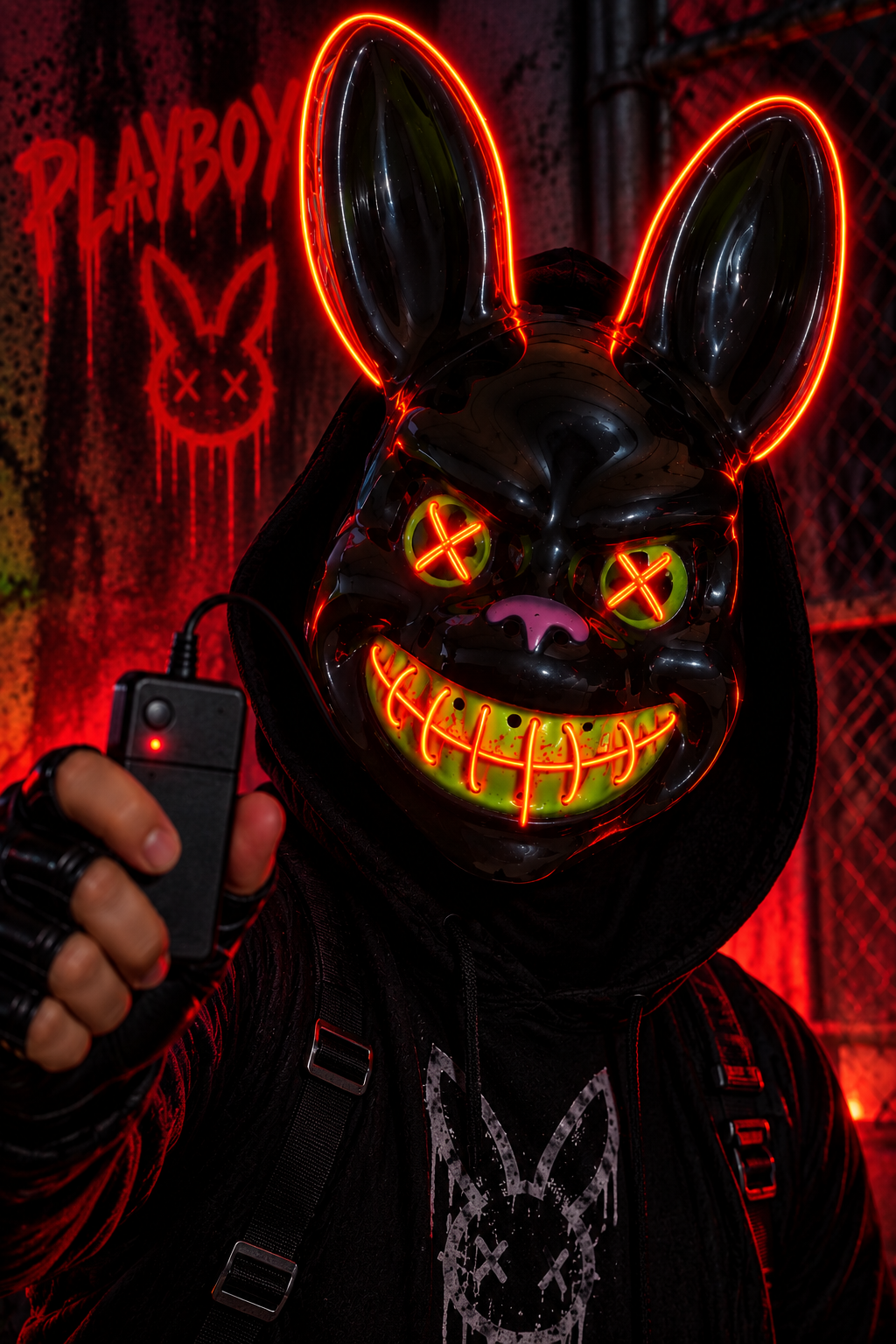 Máscara LED Neón con Control Remoto | Halloween, Disfraces y Fiestas