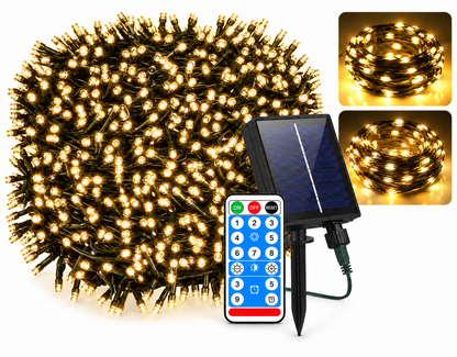 Luces navidad panel solar 50 metros