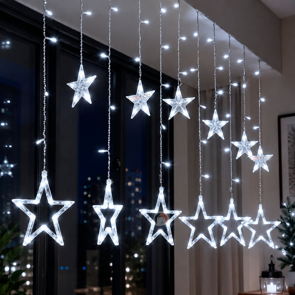 Cortina Punta Estrella Led 3 y 6 M