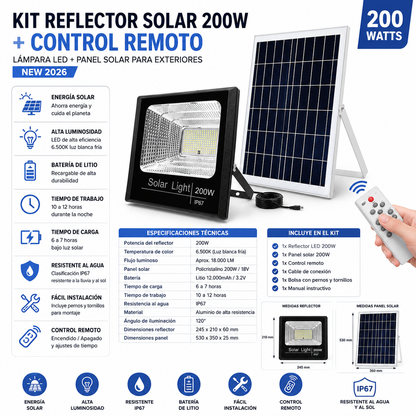 Kit Reflector Solar 200w