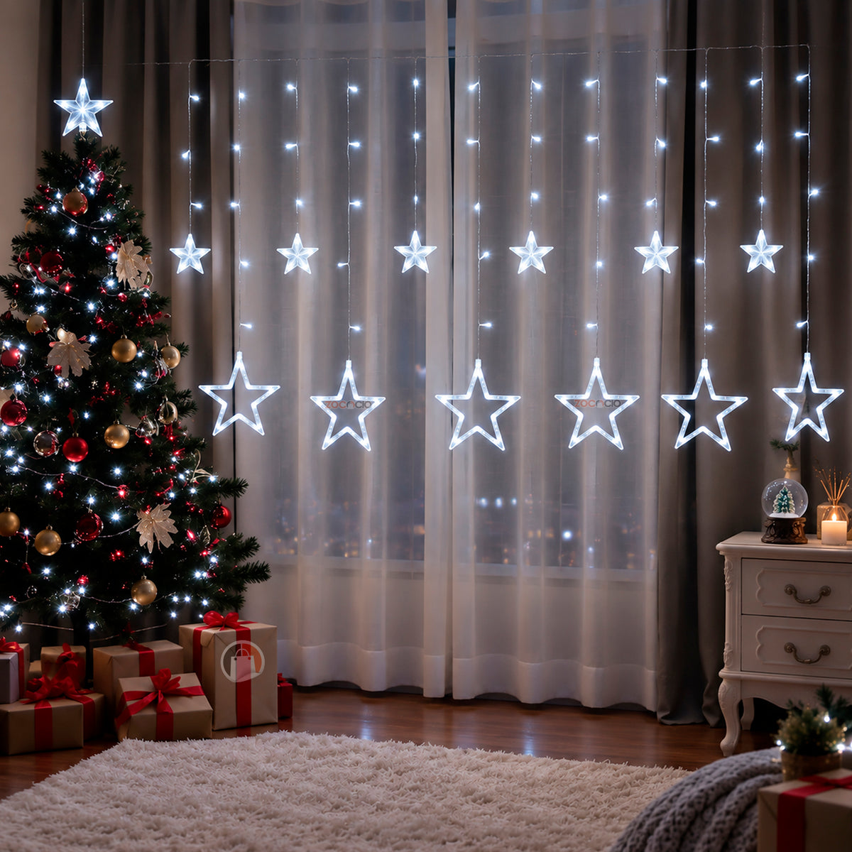 Cortina Punta Estrella Led 3 y 6 M