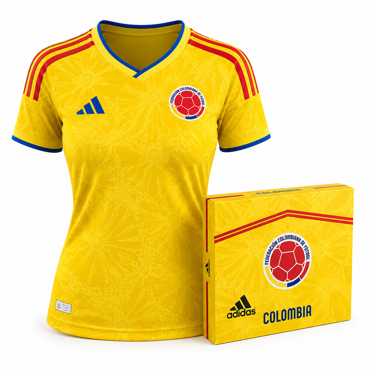 Combo Camiseta Colombia Bordada + Caja De Presentación