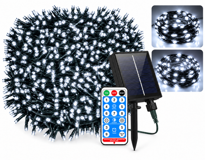 Luces navidad panel solar 50 metros
