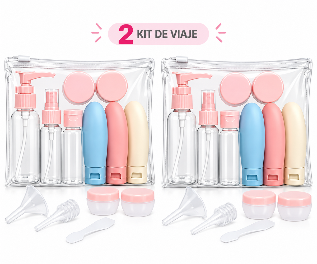 Set Viajero De Recipientes Para Aseo Y Belleza