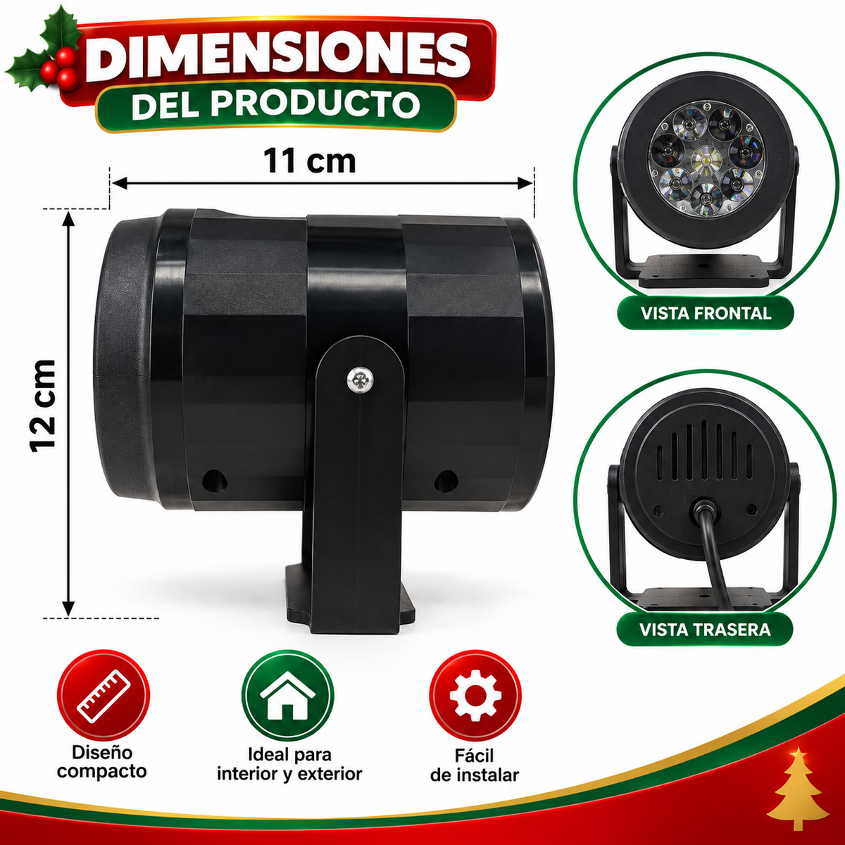 Proyector de Luces Navideñas RGB – 16 Imágenes