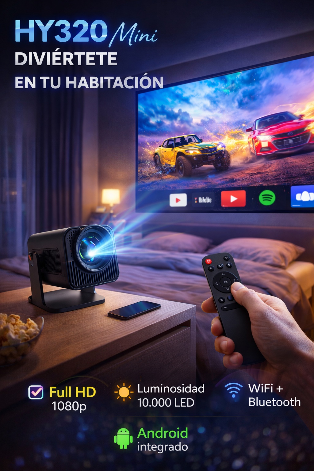 PROYECTOR ALTA CALIDAD HY320 MINI