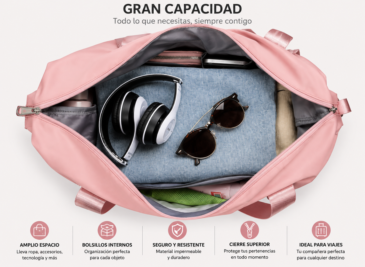 Bolso De Viaje Expandible Impermeable