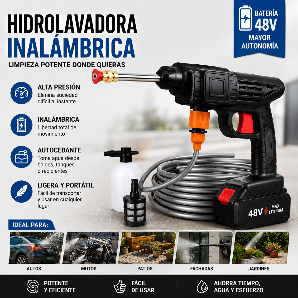 Hidrolavadora 2 Baterias Raches 40pcs