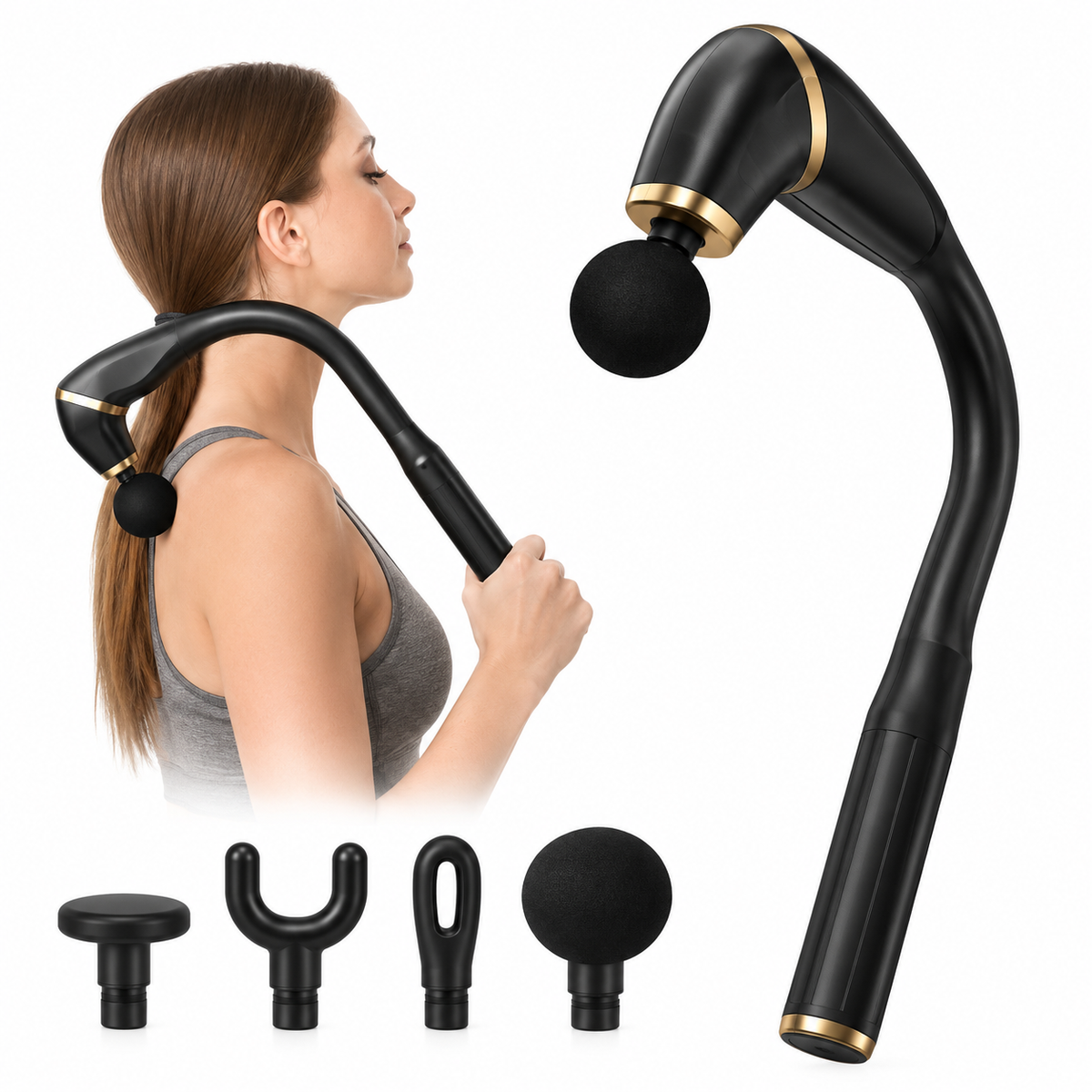 Pistola de Masaje Ergonómica de Percusión para Relajación Muscular
