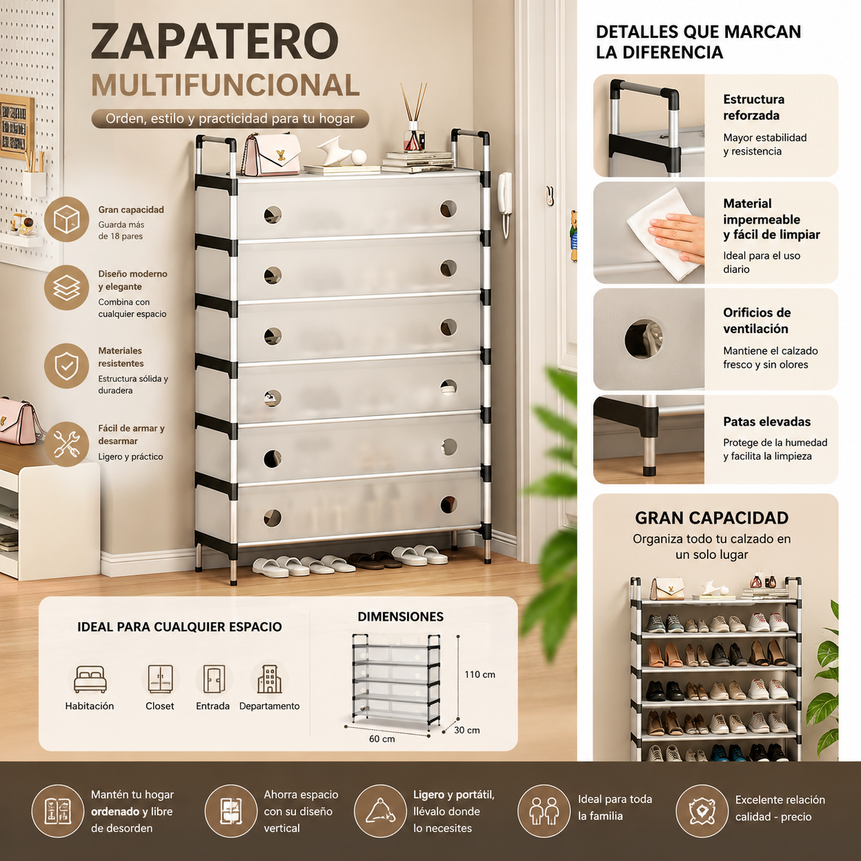 Zapatero CON Tapa 6 niveles