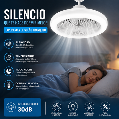 Ventilador De Techo 2 En 1 Con Luz LED Potente Y Control Remoto Envío Gratis.
