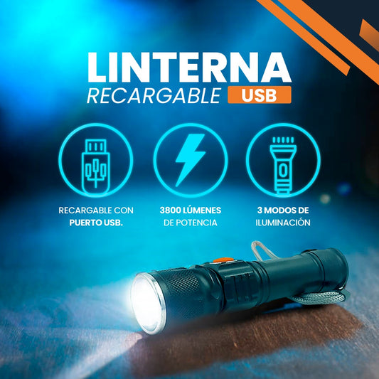 🔦🔦 COMBO x2 LINTERNAS USB MILITAR – 80GR