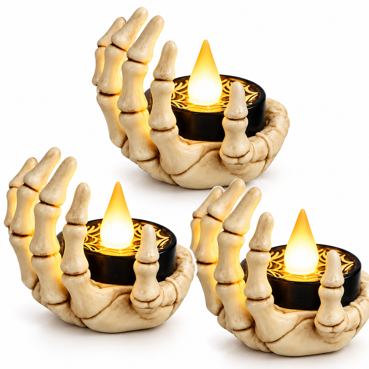 Velas LED Mano Esqueleto Halloween