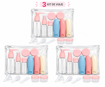 Set Viajero De Recipientes Para Aseo Y Belleza