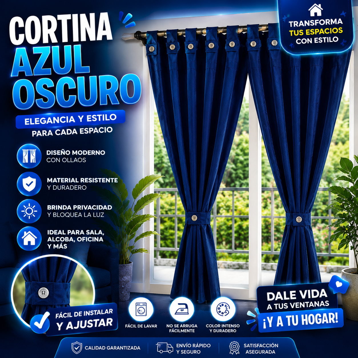 Cortina X2 Jaquard 300 Gramos 280cm