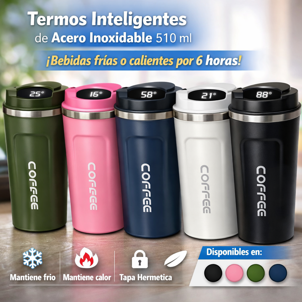 Vaso Termo Indicador Temperatura Digital