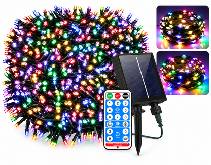 Luces navidad panel solar 50 metros