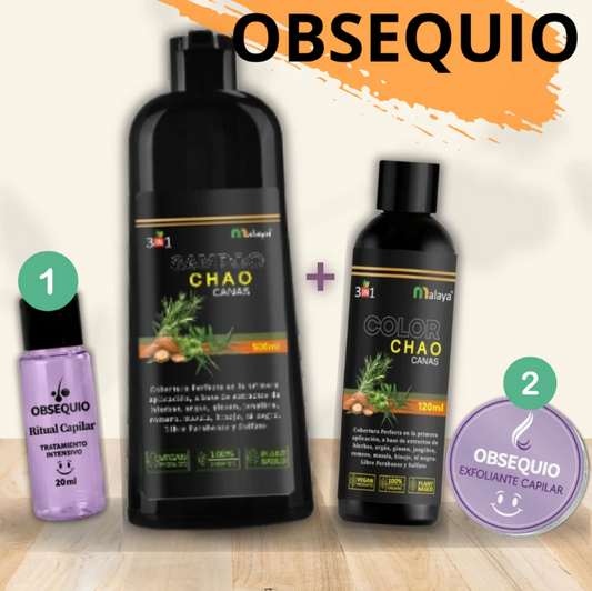 🎯 KIT CHAO CANAS + EXFOLIANTE DE CAFÉ + AMPOLLA CAPILAR – TRATAMIENTO CAPILAR INTENSIVO Y NATURAL