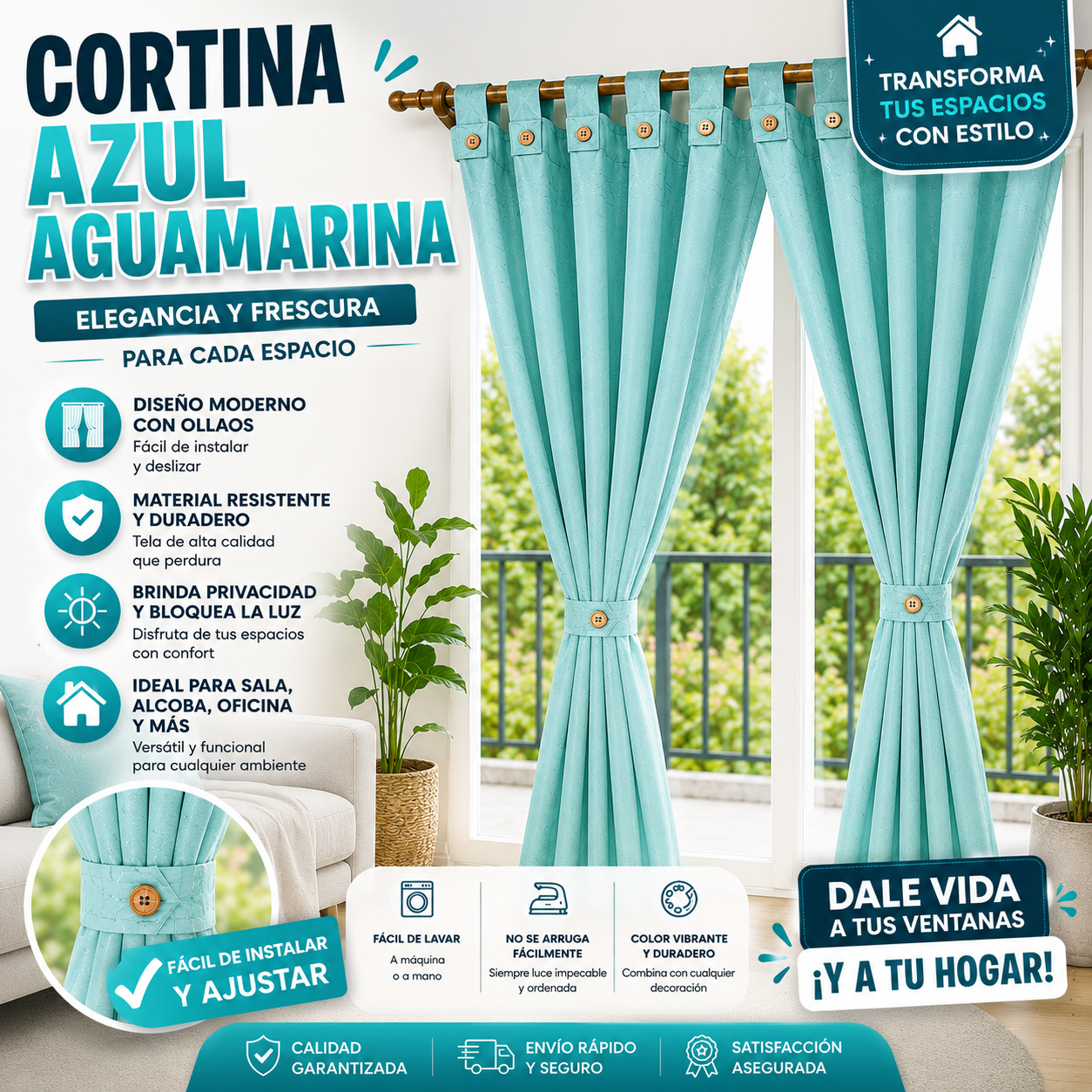 Cortina X2 Jaquard 300 Gramos 280cm