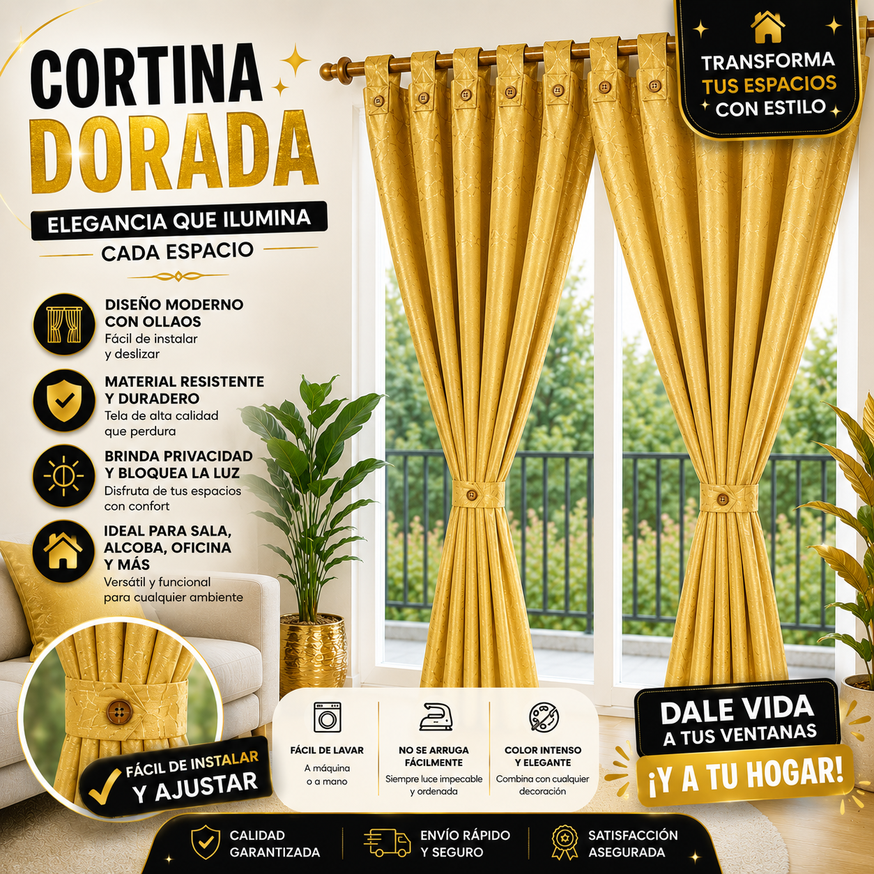 Cortina X2 Jaquard 300 Gramos 280cm