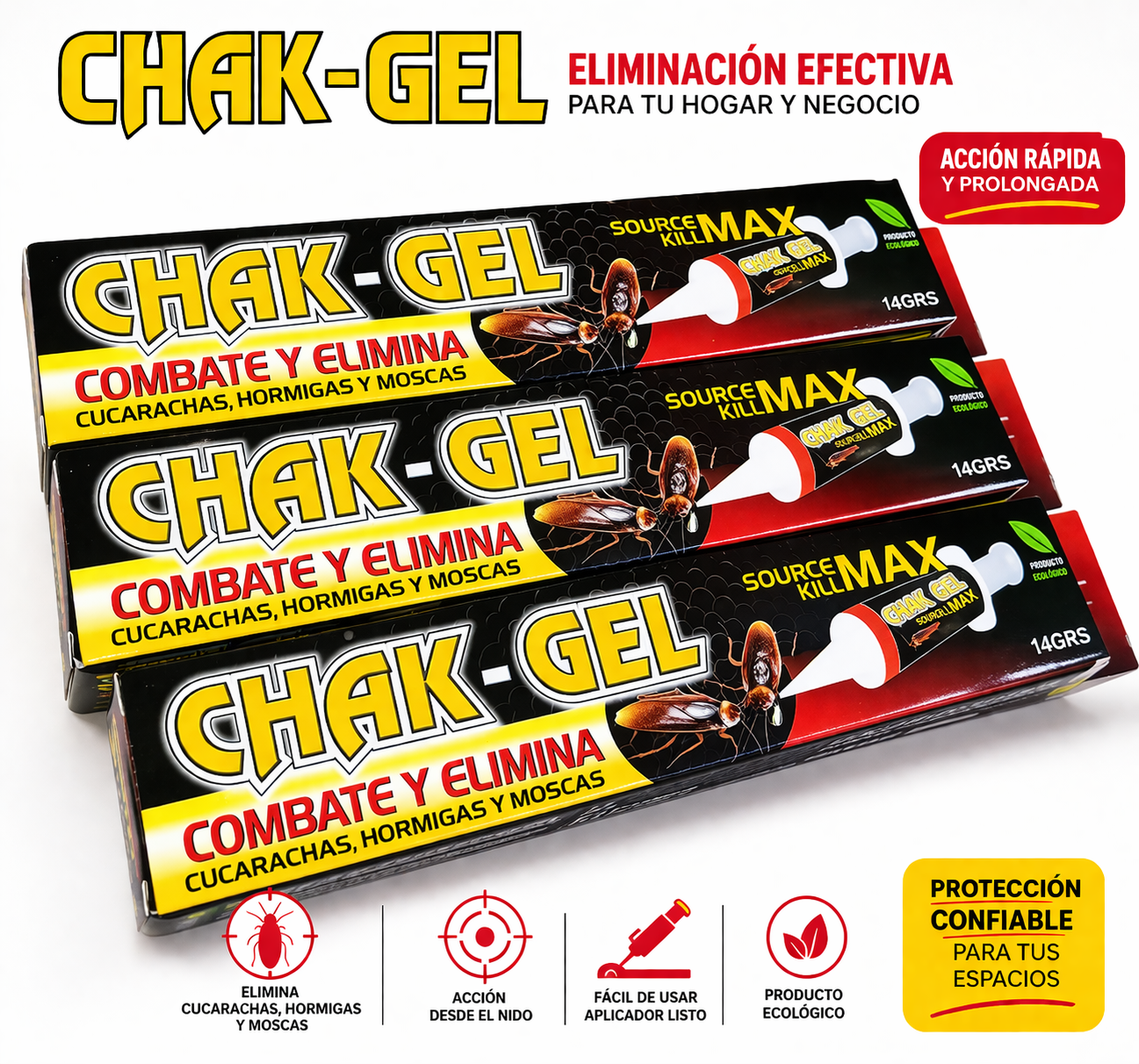 Chak Gel Mata Cucarachas 14grs