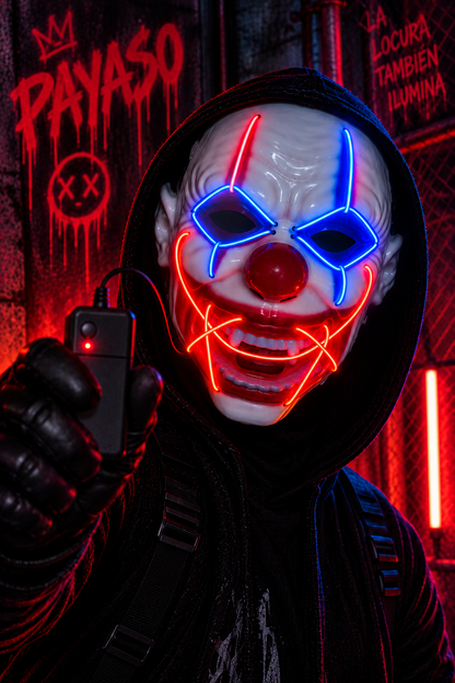 Máscara LED Neón con Control Remoto | Halloween, Disfraces y Fiestas