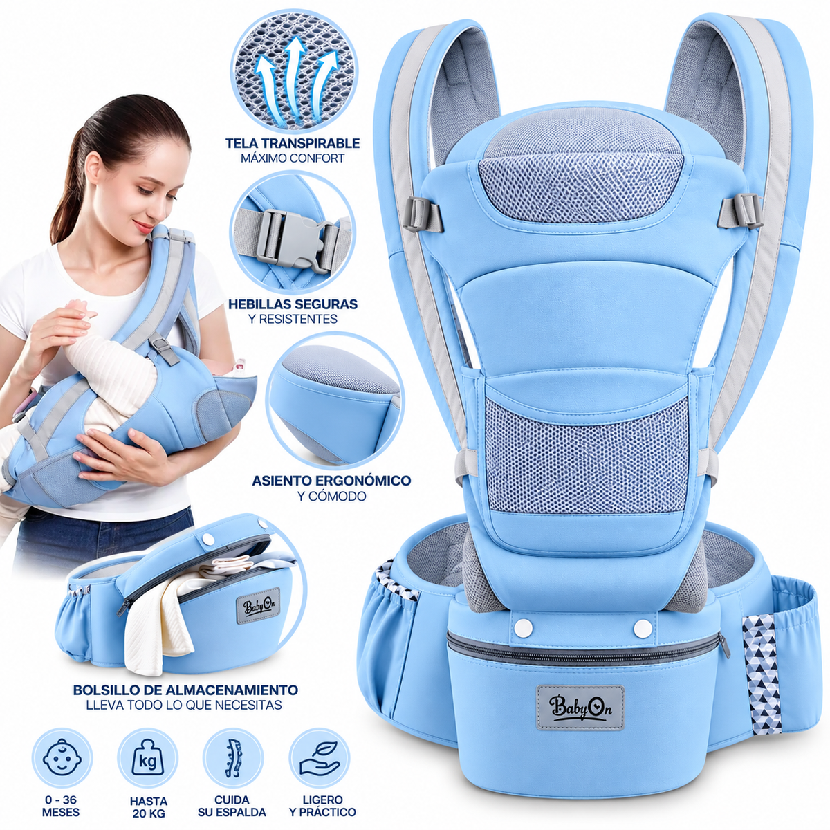 Cargador Canguro Asiento Para Bebe Envío Gratis