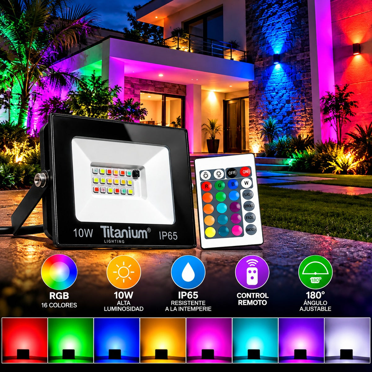 Mini Reflector Led Rgb Lampara De Colores