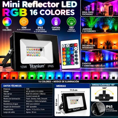 Mini Reflector Led Rgb Lampara De Colores
