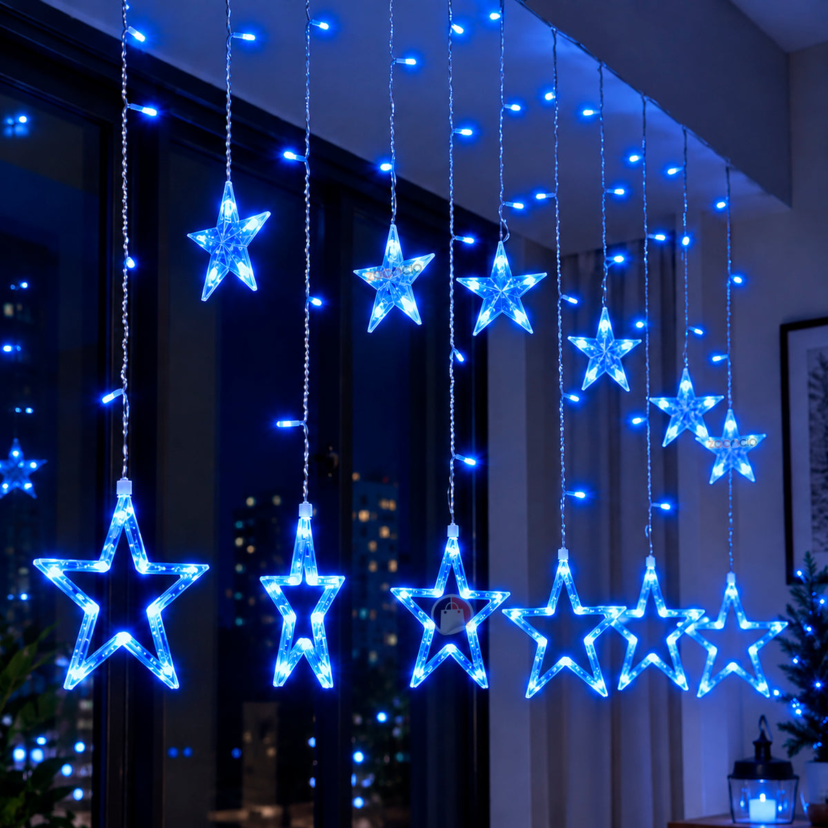 Cortina Punta Estrella Led 3 y 6 M