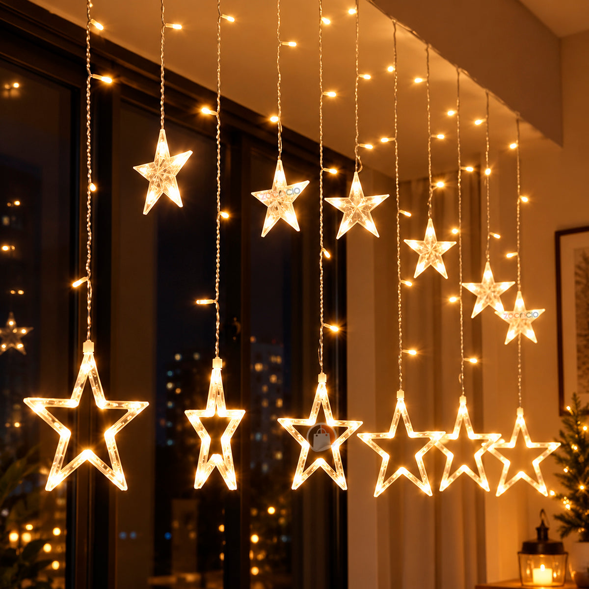 Cortina Punta Estrella Led 3 y 6 M