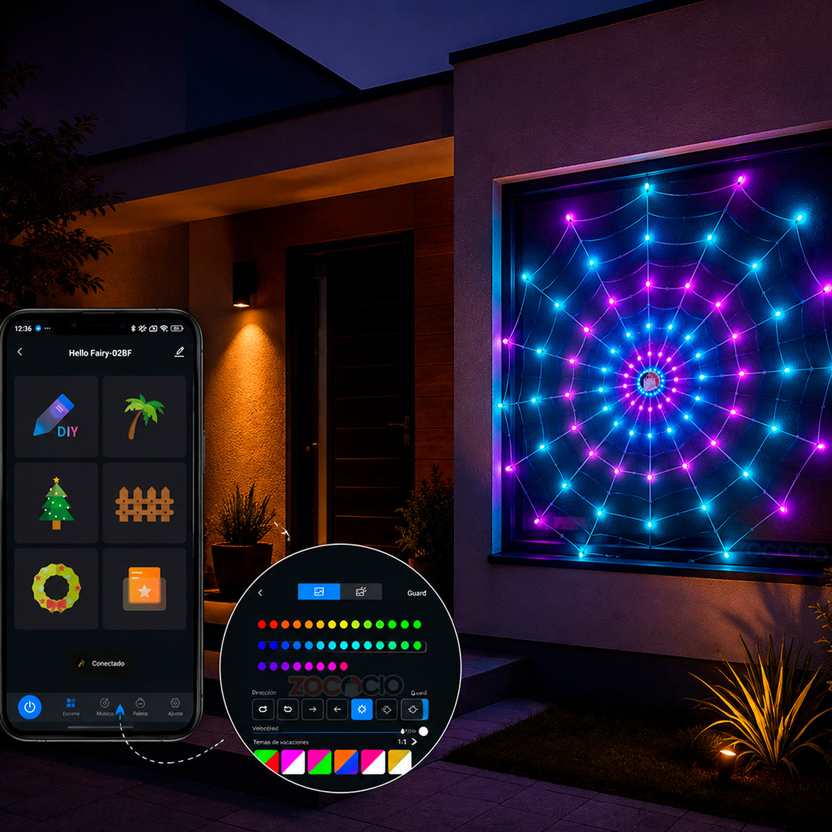 Luces Decorativas Led En Telaraña Malla
