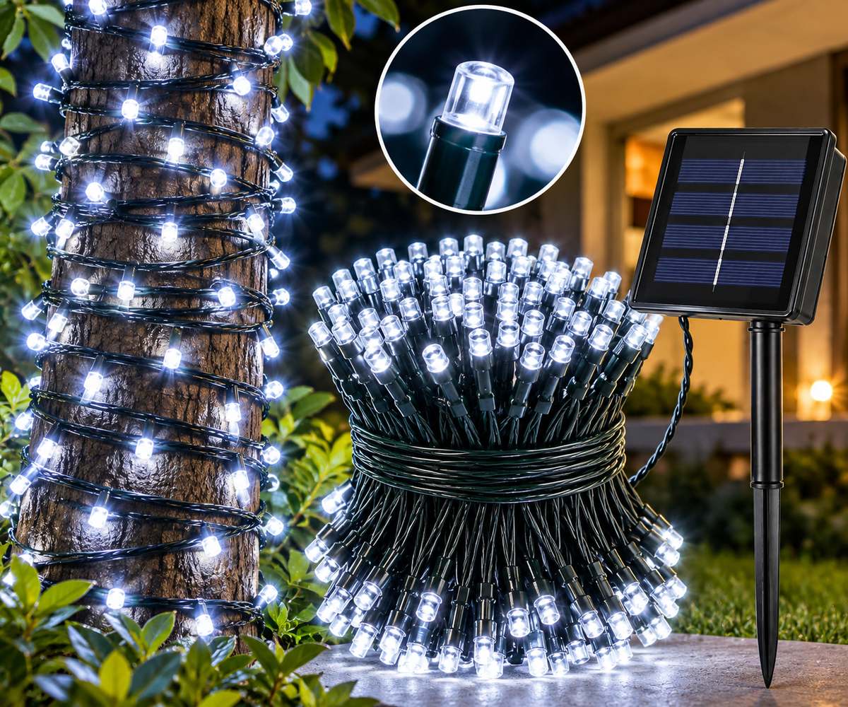 Luces Navidad Panel Solar 100 Led