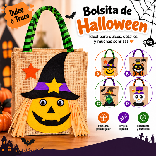 CESTA BOLSA HALLOWEEN YUTE