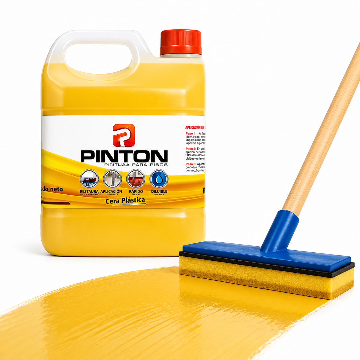 Cera Para El Piso Galón 4L + Aplicador | Cera Efecto Pintura Envío Gratis