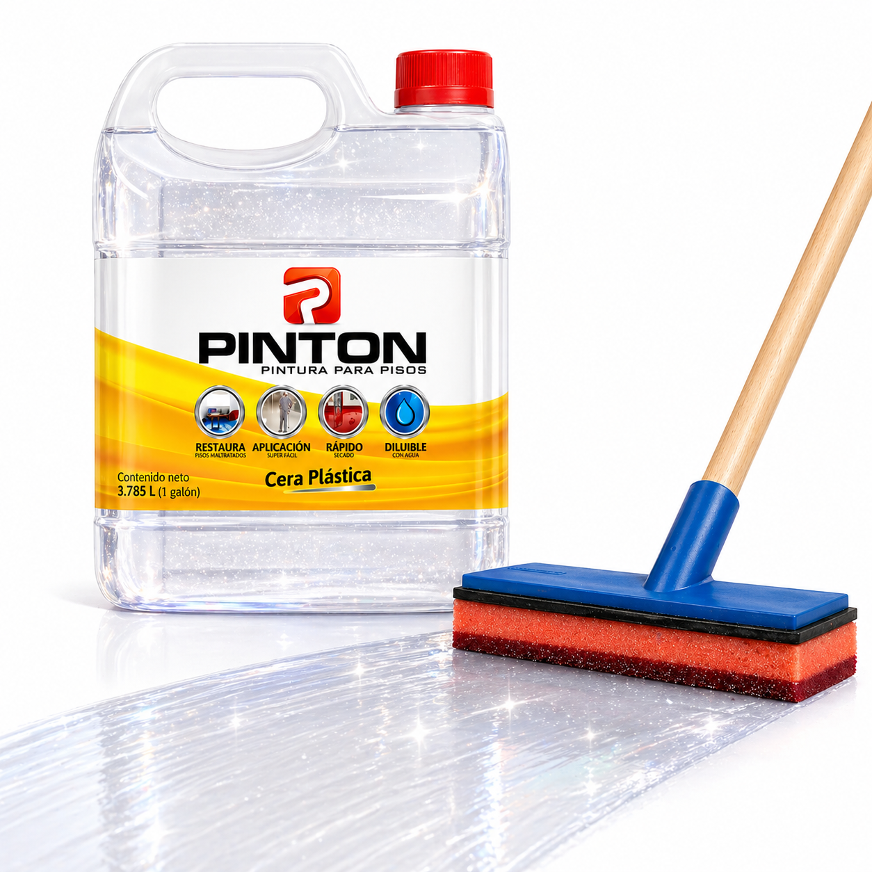 Cera Para El Piso Galón 4L + Aplicador | Cera Efecto Pintura Envío Gratis