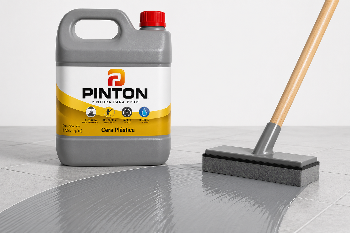 Cera Para El Piso Galón 4L + Aplicador | Cera Efecto Pintura Envío Gratis