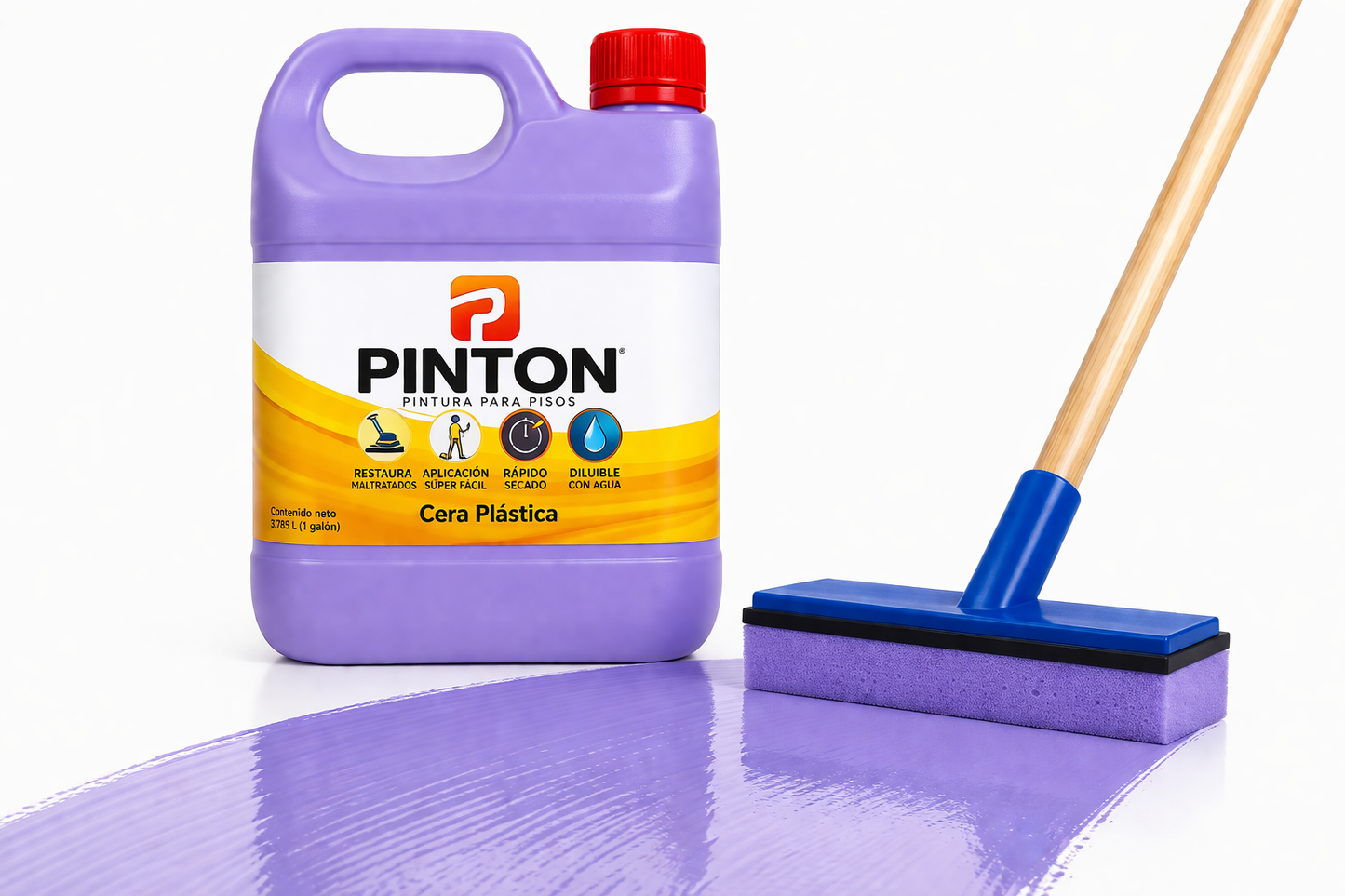 Cera Para El Piso Galón 4L + Aplicador | Cera Efecto Pintura Envío Gratis