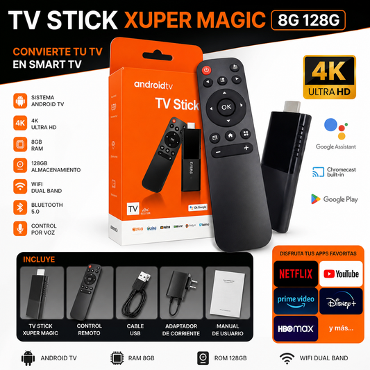 Tv Stick con xuper magic 8G + 128G Envío Gratis