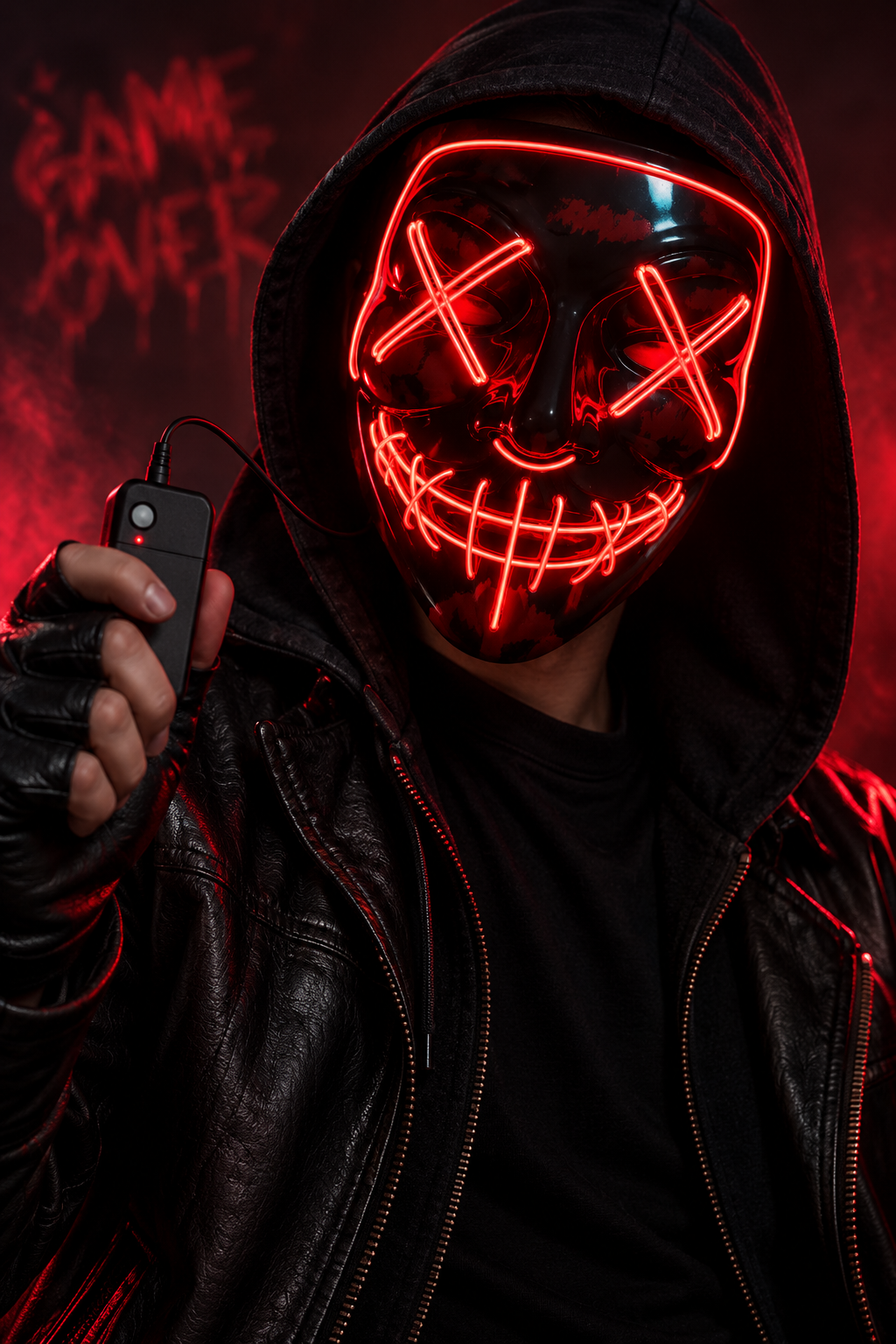 Máscara LED Neón con Control Remoto | Halloween, Disfraces y Fiestas