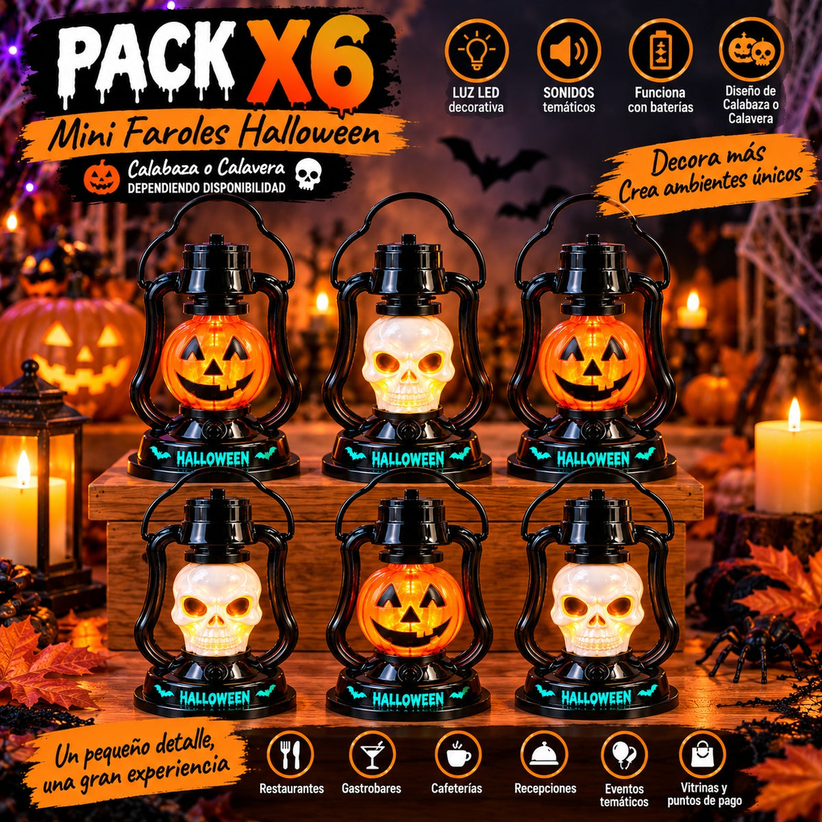 Farol Encantado Halloween luz y sonido Envío Gratis