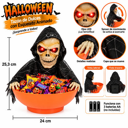 Plato de Esqueleto Animado de hallowen