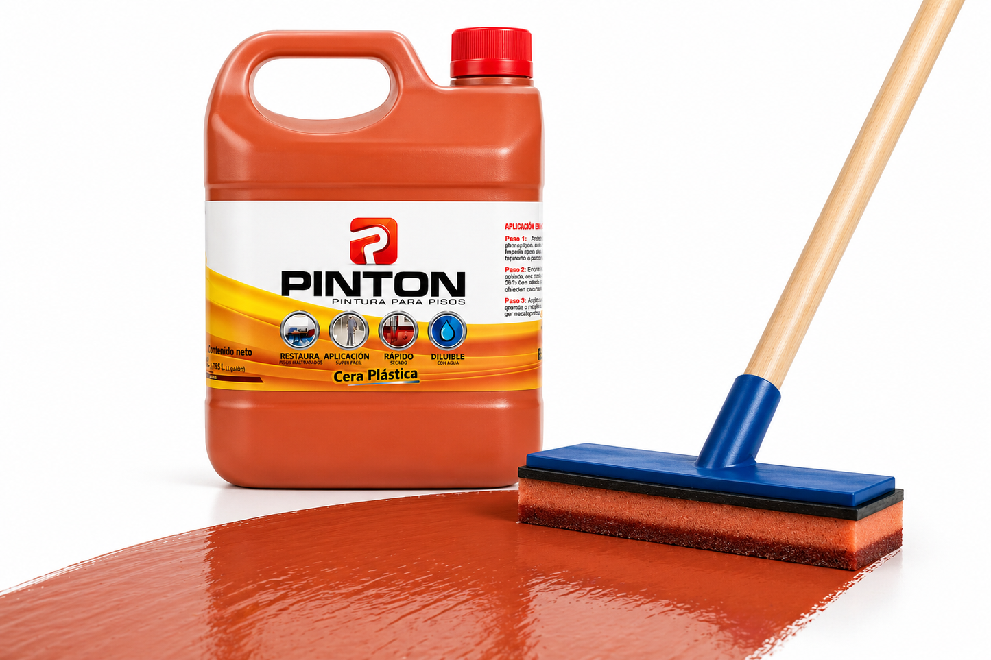 Cera Para El Piso Galón 4L + Aplicador | Cera Efecto Pintura Envío Gratis
