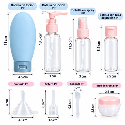 Set Viajero De Recipientes Para Aseo Y Belleza