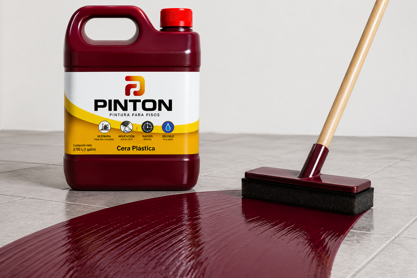 Cera Para El Piso Galón 4L + Aplicador | Cera Efecto Pintura Envío Gratis