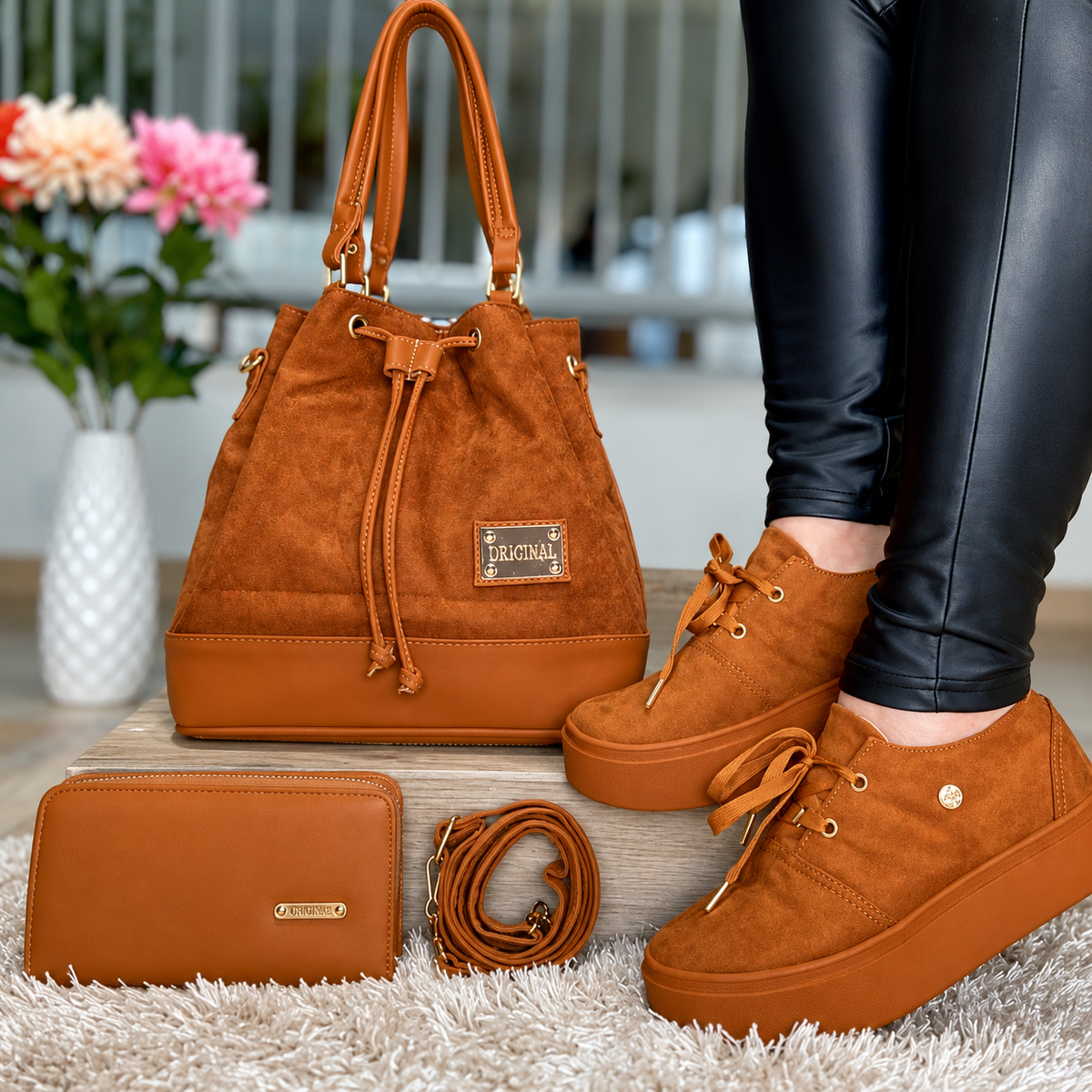 TRIO BOLSO-CALZADO-BILLETERA